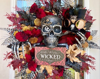 Wicked Steam Punk Wreath- Halloween wreath
