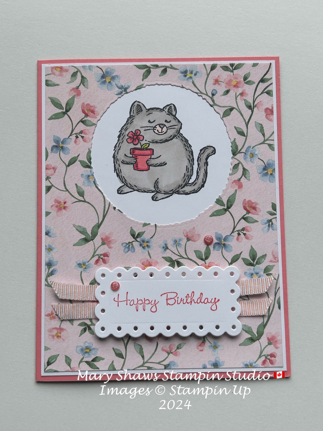 Handmade Birthday Greeting Card Cat - Etsy