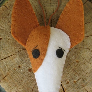 Podenco, Ibizan Hound, eco-fi, Vegan, Filz, Ornament, handgemacht, Ibiza Bild 3