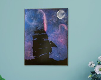 Fantasy Ship Canvas Painting / Sailing Ship at Sea
