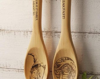 Fantasy-Inspired Laser Engraved Wooden Spoon – Custom Engraved Design
