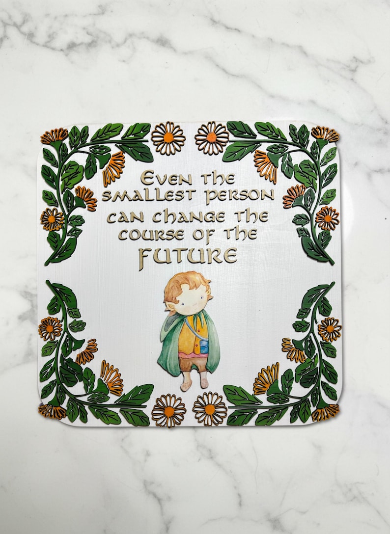 Even the Smallest Person Quote Sign | Fantasy Nursery Decor | Baby Shower Gift White