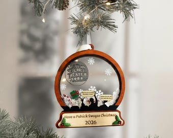 MST3K Snow Globe Christmas Ornament, Customizable Family Name