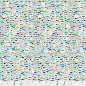 Siberian cranes Aqua - The Migration Collection - by Lorraine Turner - Free Spirit Fabric
