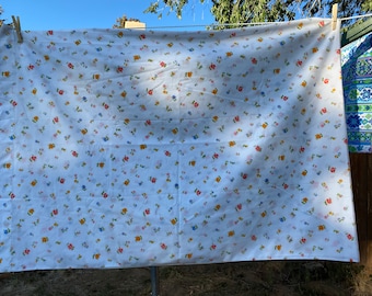 Sears and Roebuck Perma-Prest  Twin size floral sheet - small floral print on white