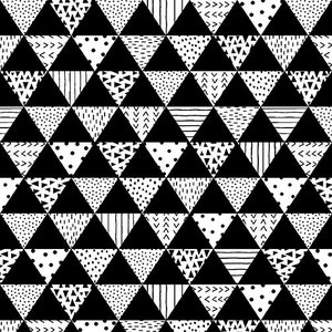 Black and White With a touch of Bright  Triangles Black and white   Fabric By Victoria Borges for Studio - E - Fabric