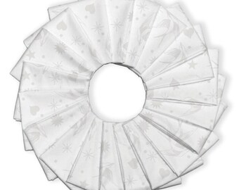 Tula Pink Design Roll - Fairy Paper - 2 1/2" precut fabric strips - white on white