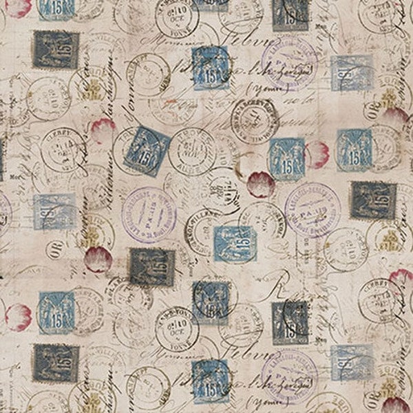 Tim Holtz Fabric - Eclectic Elements Foundations - "CORRESPONDENCE" - Free Spirit Fabric