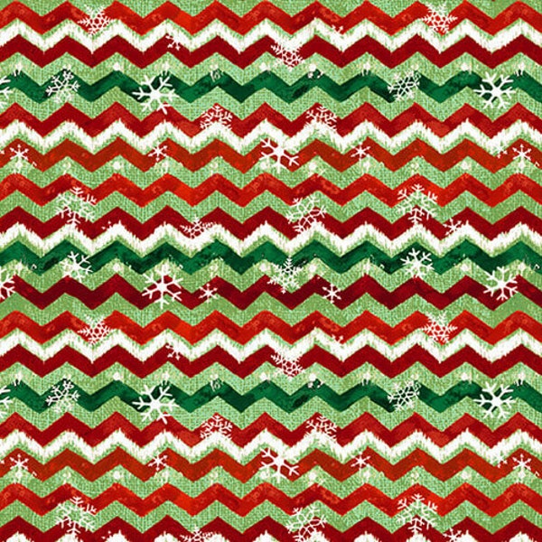 WinterWood Christmas fabric - Chevron -Christmas Green -  By Studio -  E