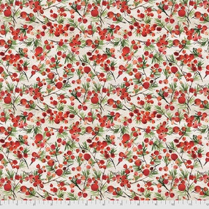 Tim Holtz Christmastime - Eclectic Elements - Winter Berries Red - Free Spirit Fabric