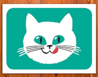 Frisky Kitty 3 Screenprint