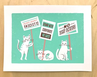 Democracy Meow! (Screenprint)
