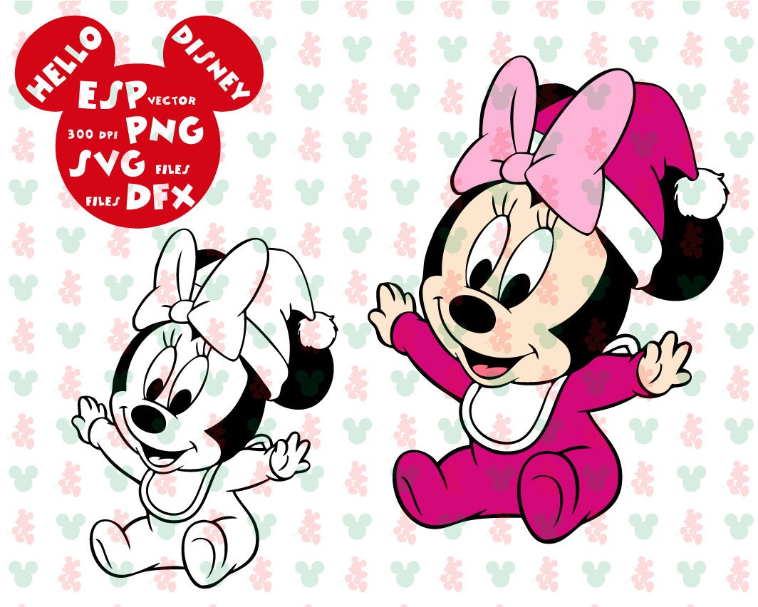 Disney Babies Minnie Christmas Clipart Disney Cut Files Etsy
