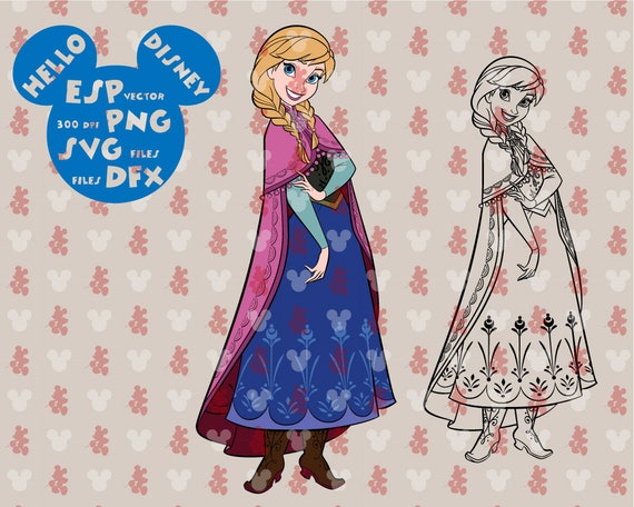 Disney Princess Frozen Anna Clipart Disney Cut Files Mouse - Etsy Ireland