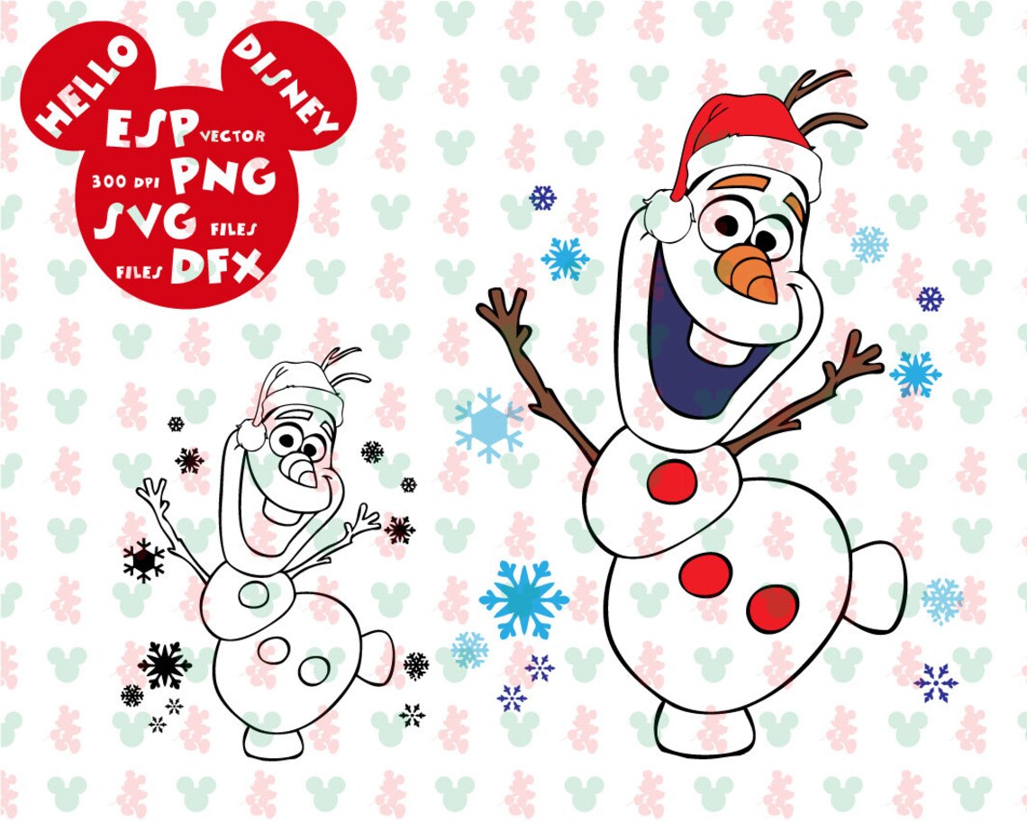 Disney Olaf Frozen Christmas Clipart Disney Cut Files - Etsy