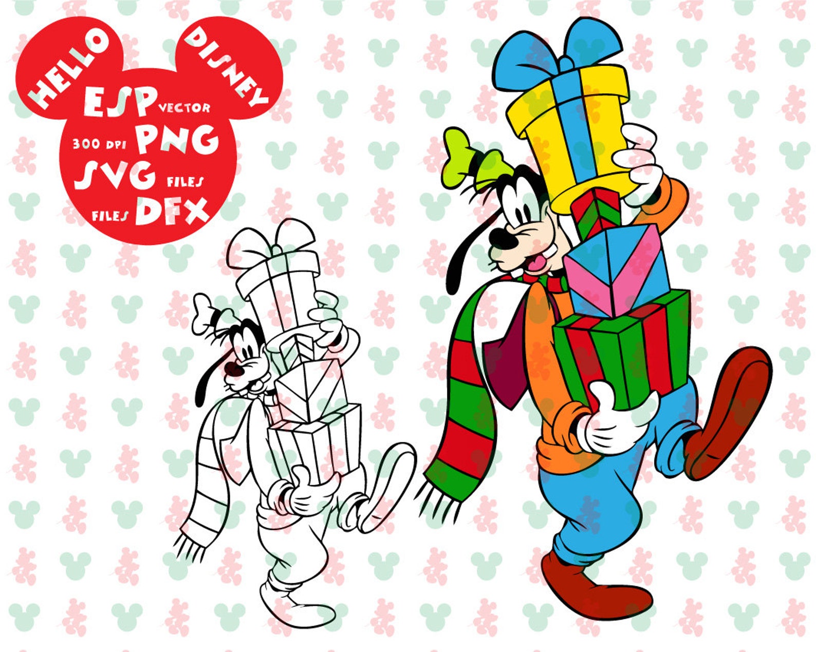 Goofy Disney Clubhouse Christmas Clipart Disney Cut Files Etsy
