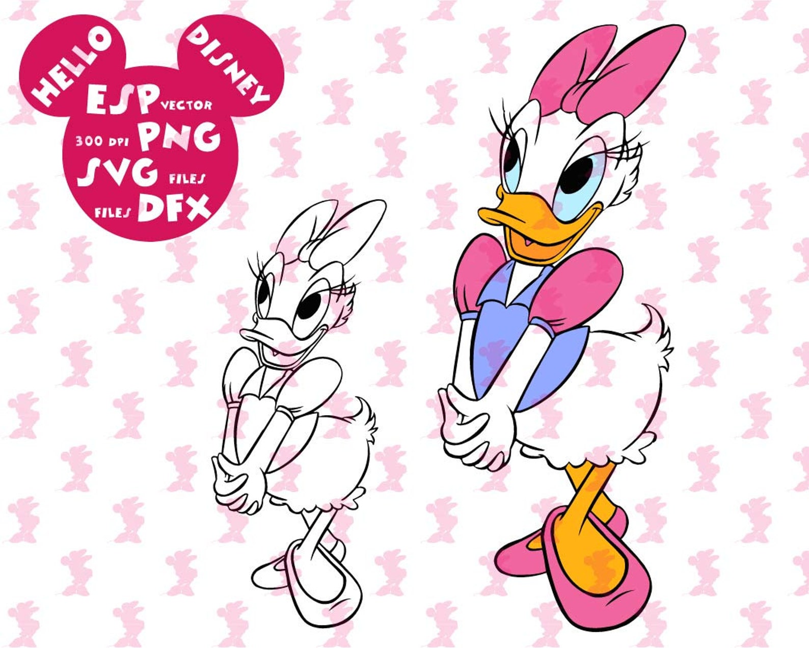 Disney Svg Daisy Duck Clipart Disney Cut Files Mouse Die - Etsy