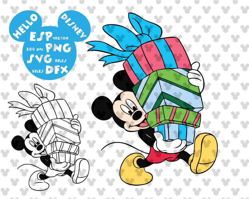 Download Disney Svg Mickey Mouse birthday gift boxes Clipart Disney ...