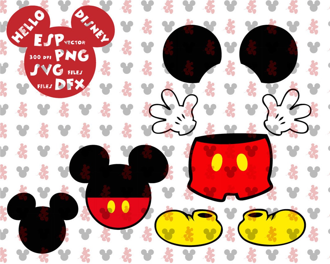 Mickey Mouse body parts Cut files Mouse Die Cuts Svg | Etsy