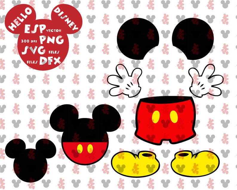 Mickey Mouse body parts Cut files Mouse Die Cuts Svg | Etsy