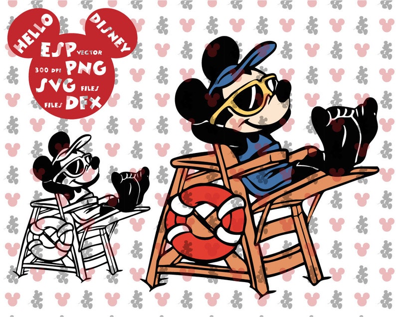 Download Disney SVG Mickey Mouse on the beach summer Clipart Disney ...