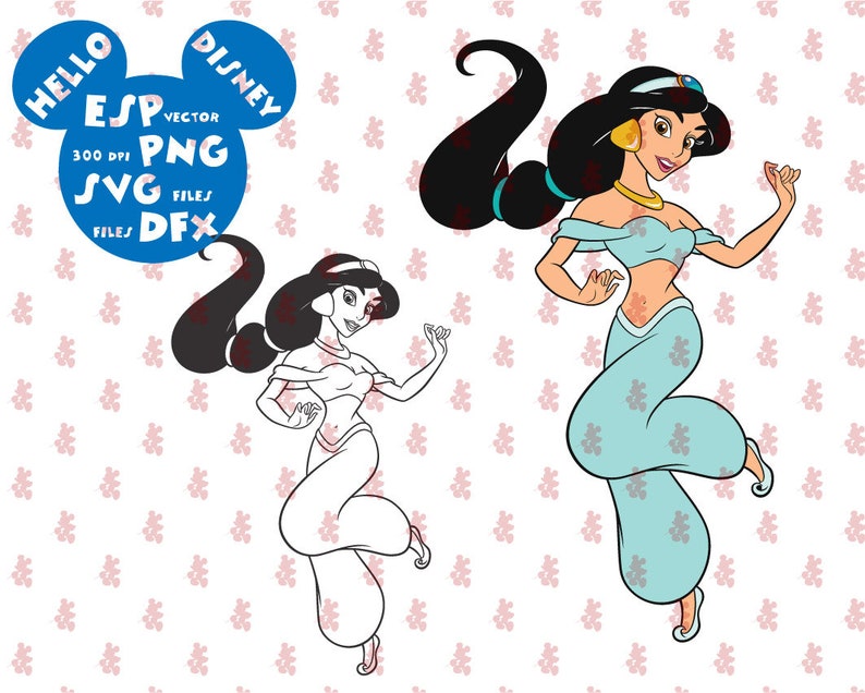 Download Disney Princess Jasmine Clipart Disney Cut files Mouse Die ...