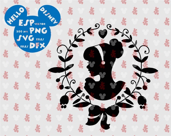 Download Floral Wreath Frame Princess Cinderella Cut Files Mouse Die Etsy