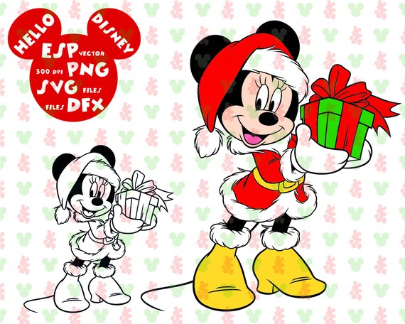 Download Disney Minnie Santa Claus Christmas Clipart Disney Cut Files Etsy PSD Mockup Templates