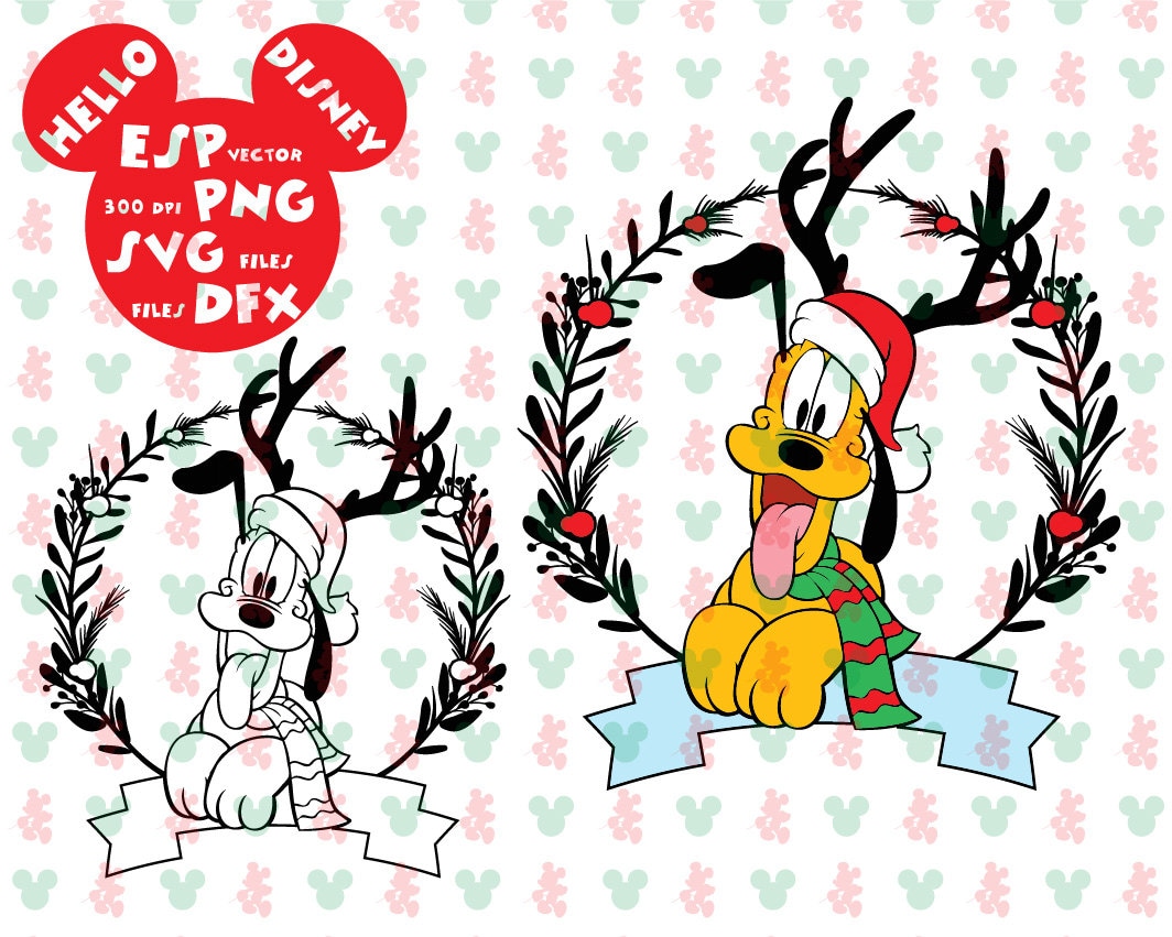 Mickey christmas svg stitch christmas svg LAYERED christmas svg Pluto svg disney christmas svg christmas hat svg,