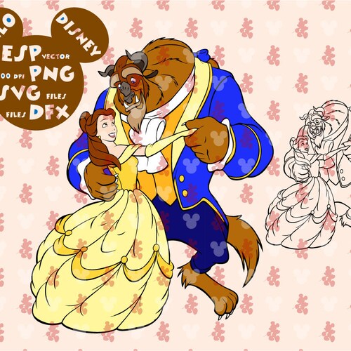 Disney Princess Beauty And The Beast Clipart Disney Cut Etsy
