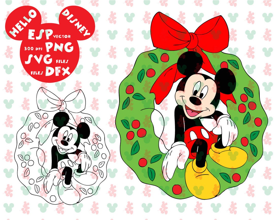 Disney Mickey Christmas Party Clipart Cut Files Mouse Die Etsy