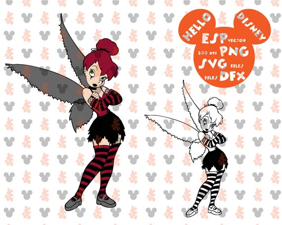 Download Disney Halloween Tinkerbell Punk Rock Clipart Disney Cut Etsy