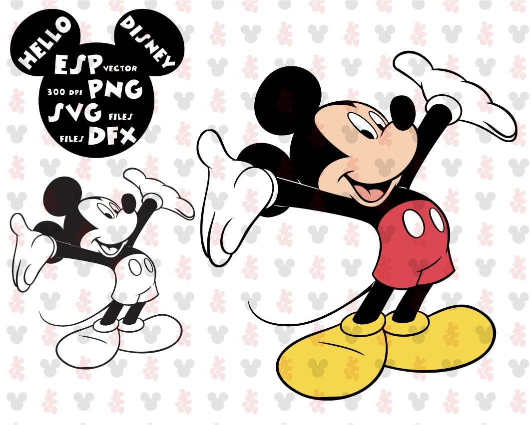 PNG EPS Disney Svg File Mickey Mouse Svg Walt Disney Svg Design Disney Mickey Clipart DXF Svg For Silhouette Svg For Cricut