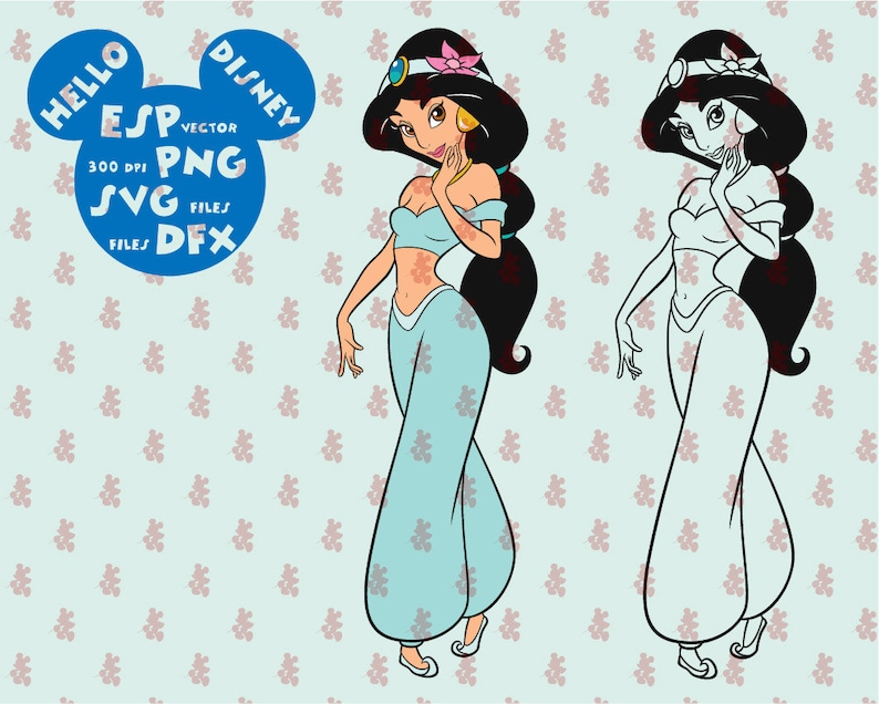 Download Disney Princess Jasmine Clipart Disney Cut files Mouse Die ...