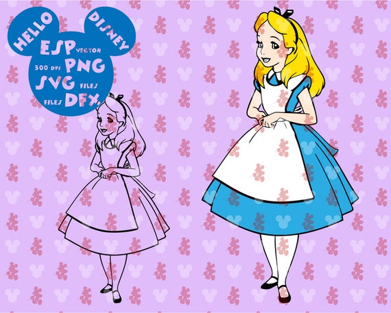 Download Disney Princess Alice In Wonderland Clipart Disney Cut Files Etsy