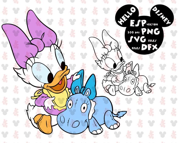 Disney Daisy Duck Babies Clipart Disney Cut Files Mouse Etsy
