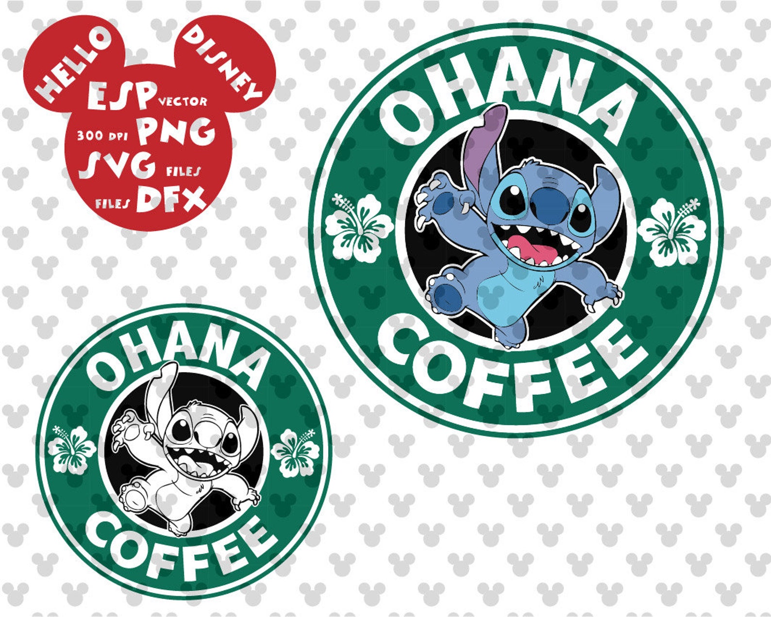 Download Disney coffee OHANA coffee Clipart Disney Cut files | Etsy