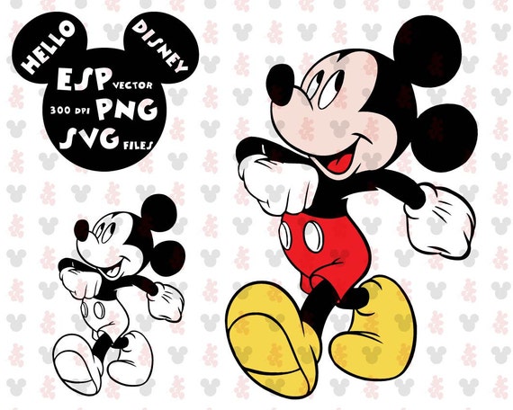 PNG EPS Disney Svg File Mickey Mouse Svg Walt Disney Svg Design Disney Mickey Clipart DXF Svg For Silhouette Svg For Cricut