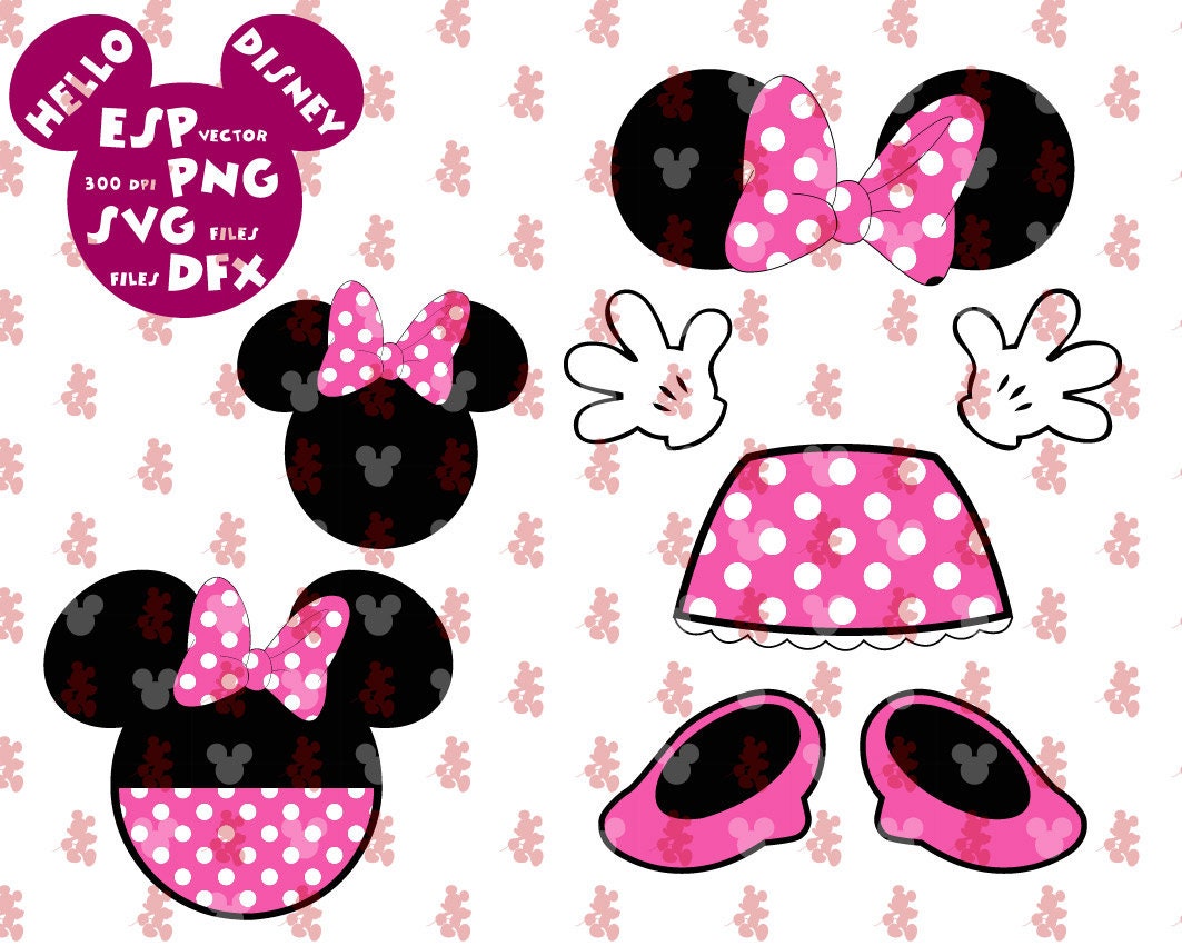 Download Minnie Mouse body parts Cut files Mouse Die Cuts Svg | Etsy