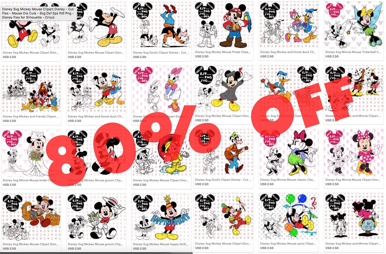Download 80% off All files in Mickey and friends Clipart Disney Svg ...