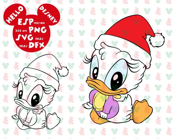 Disney Bebes Daisy Canard Noel Clipart Disney Coupe Etsy