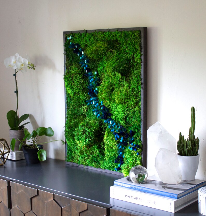 Preserved Moss Art Framed Real Moss Decor Living Moss Wall Etsy