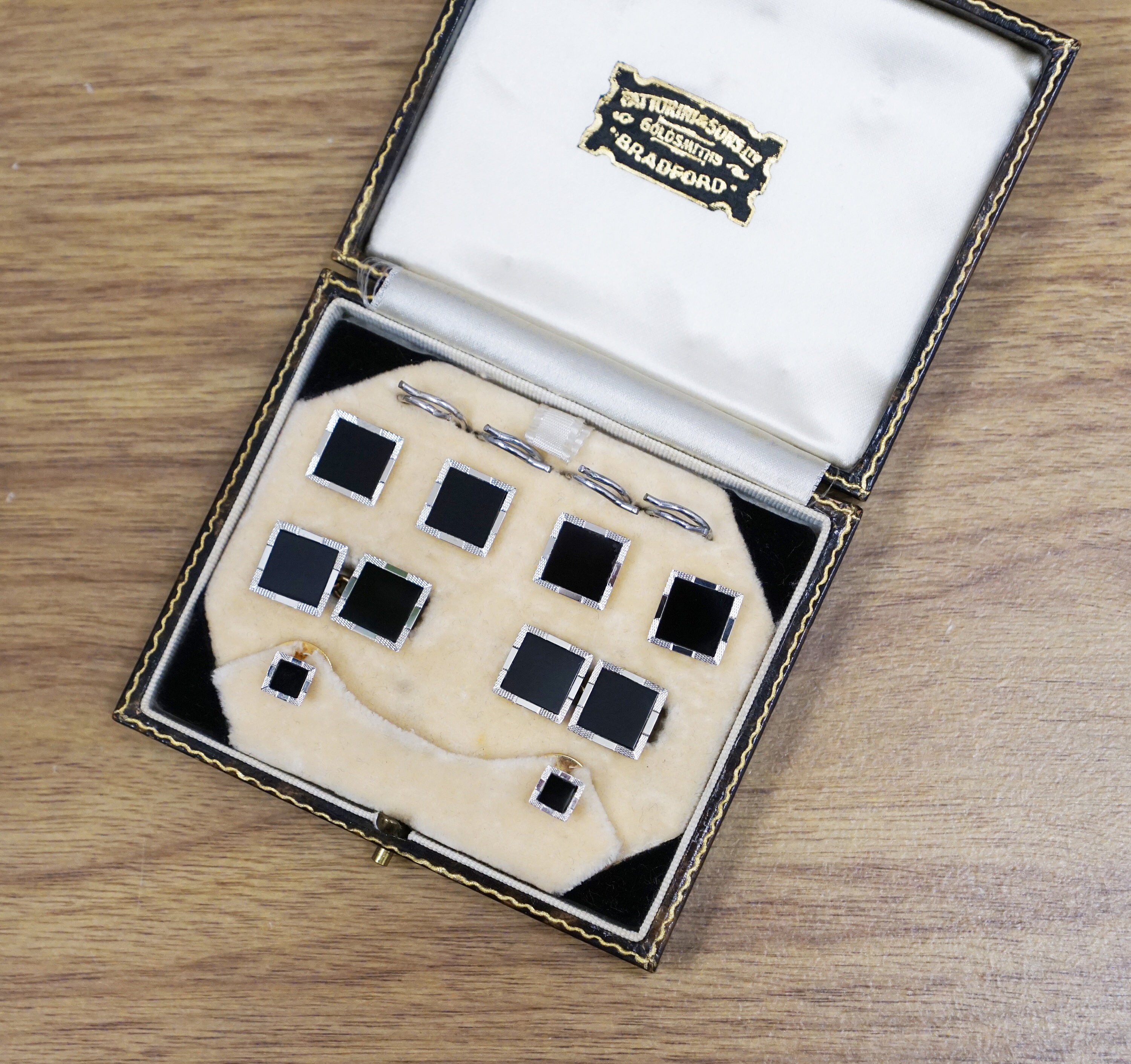 Circa 1930's Onyx Gents Dress Studs in 