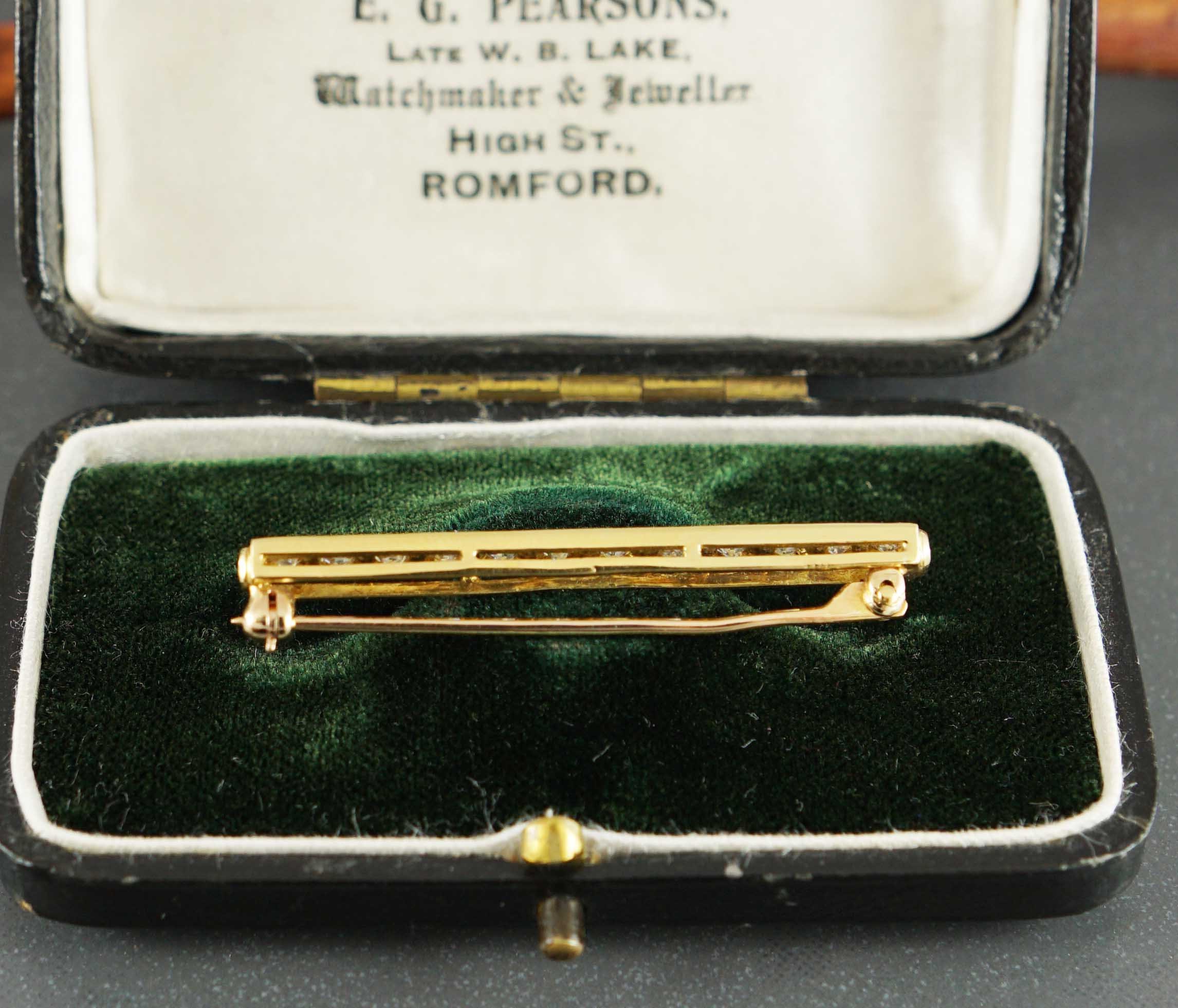 Vintage Gents Diamond Tie Pin 18ct Yellow Gold Etsy