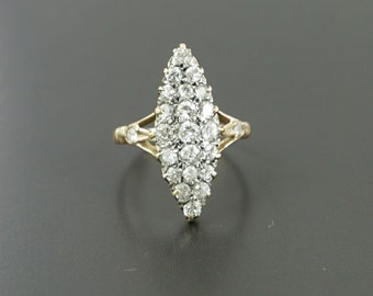 Marquise Diamond Ring, 9ct Yellow Gold