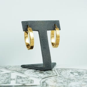 Vintage Hollow Gold Hoop Earrings, 9ct Yellow Gold
