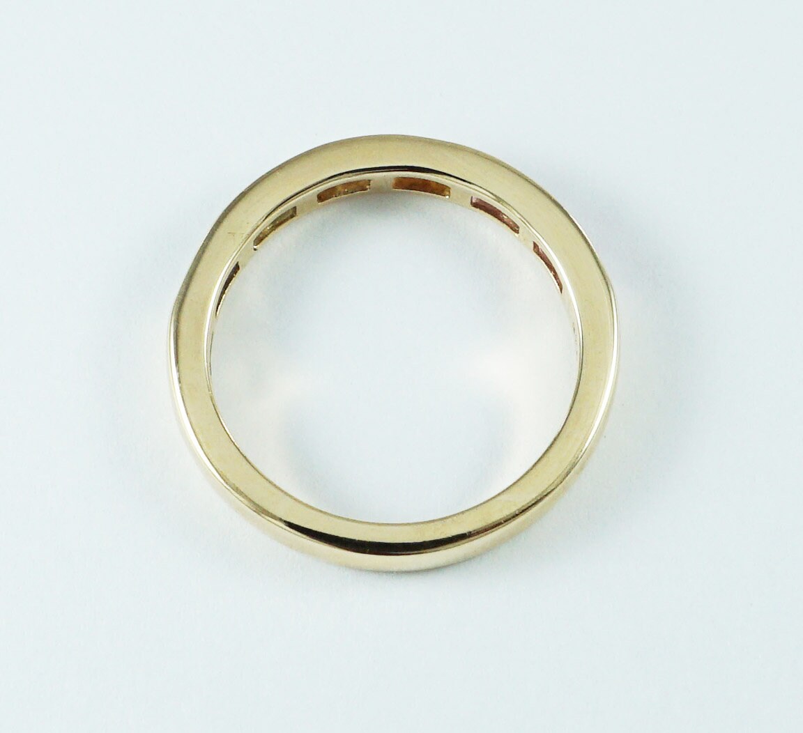 Anello Eternity Classico In Oro Giallo Da 9 Ct Con Zaffiro - Foto 8