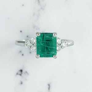 Emerald & Diamond Ring, Platinum