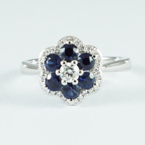 Sapphire & Diamond Ring, Platinum