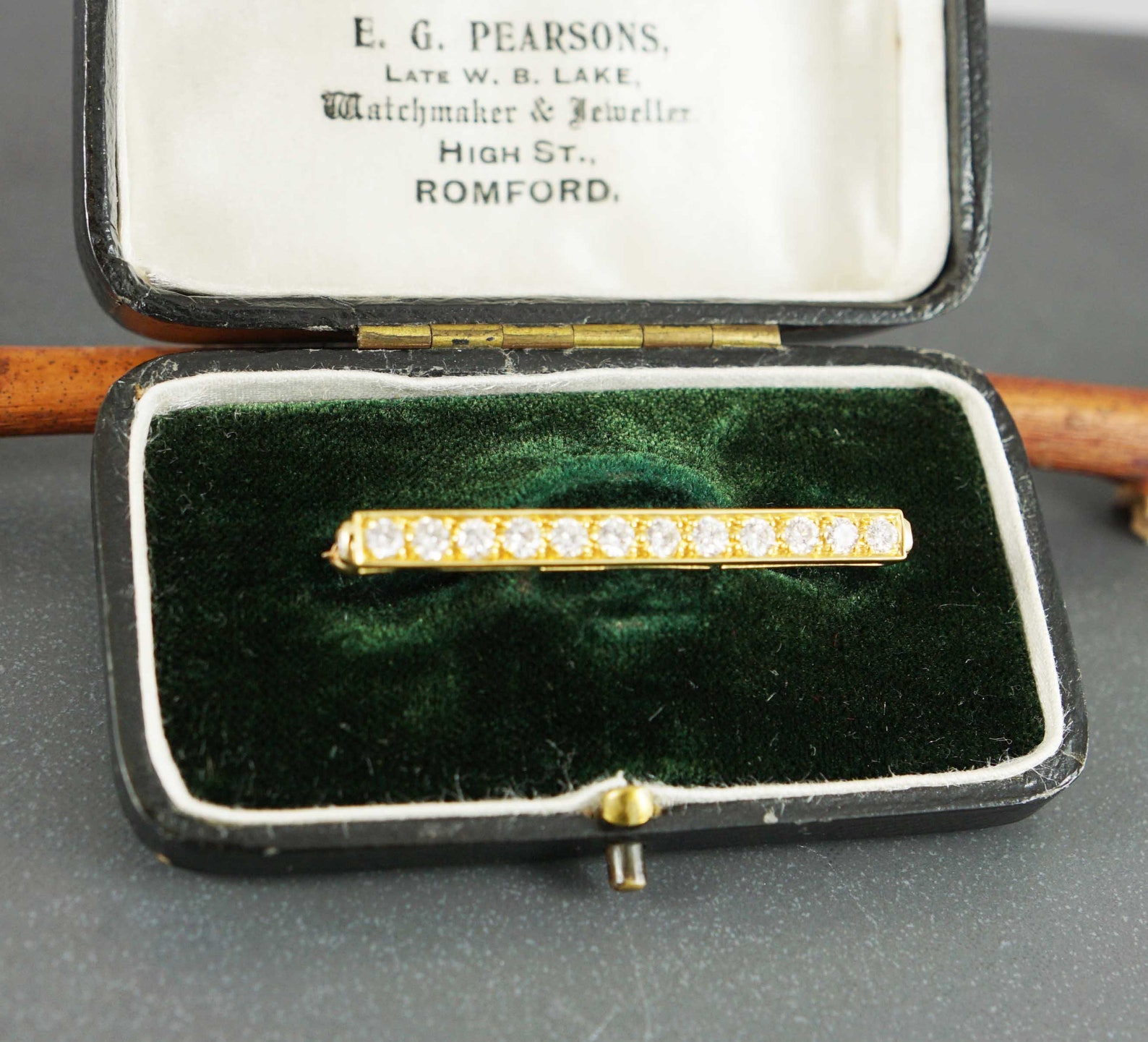 Vintage Gents Diamond Tie Pin 18ct Yellow Gold Etsy